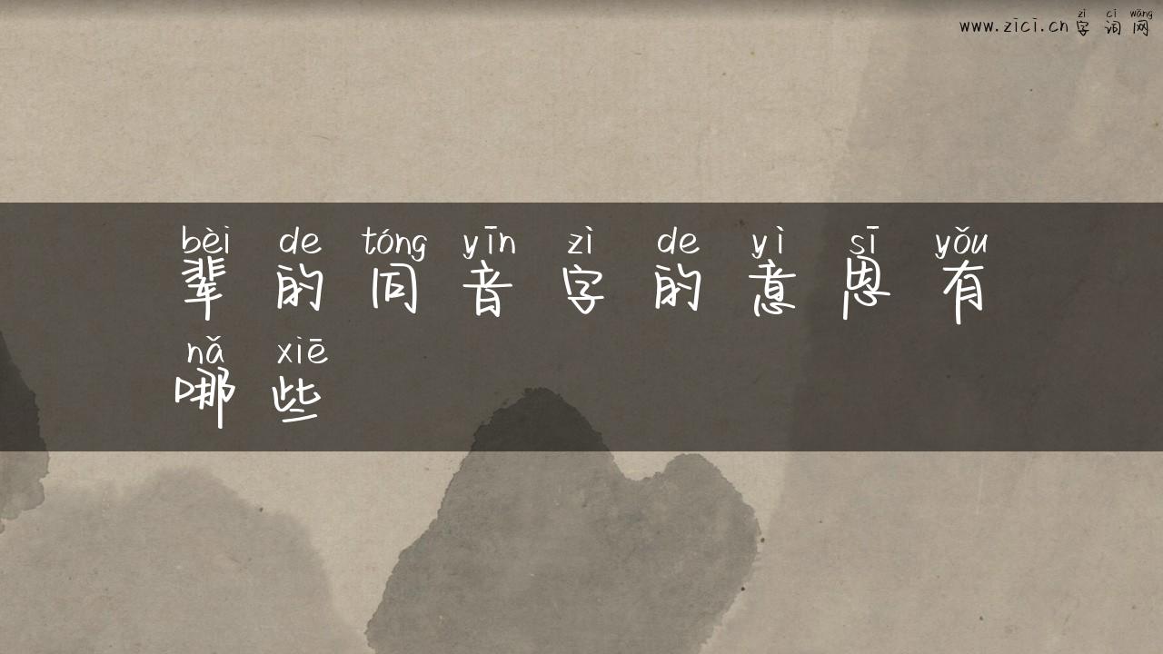 辈的同音字的意思有哪些