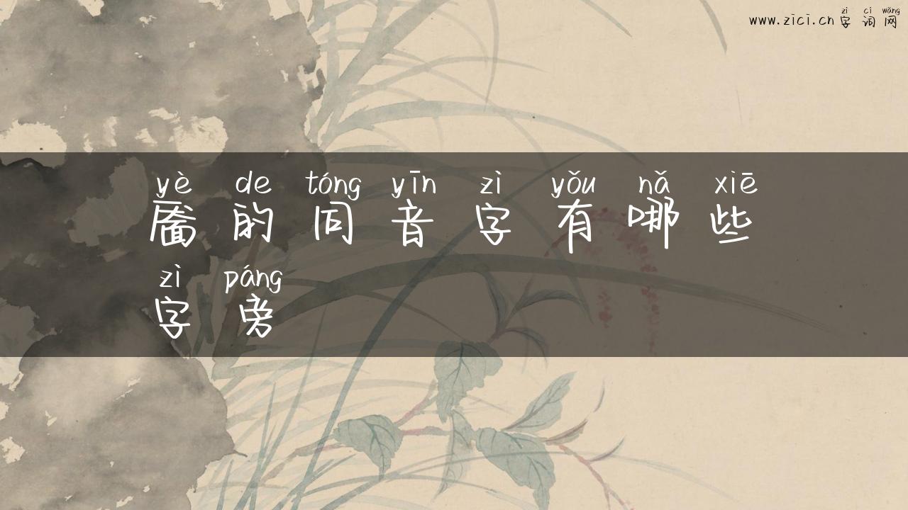 靥的同音字有哪些字旁