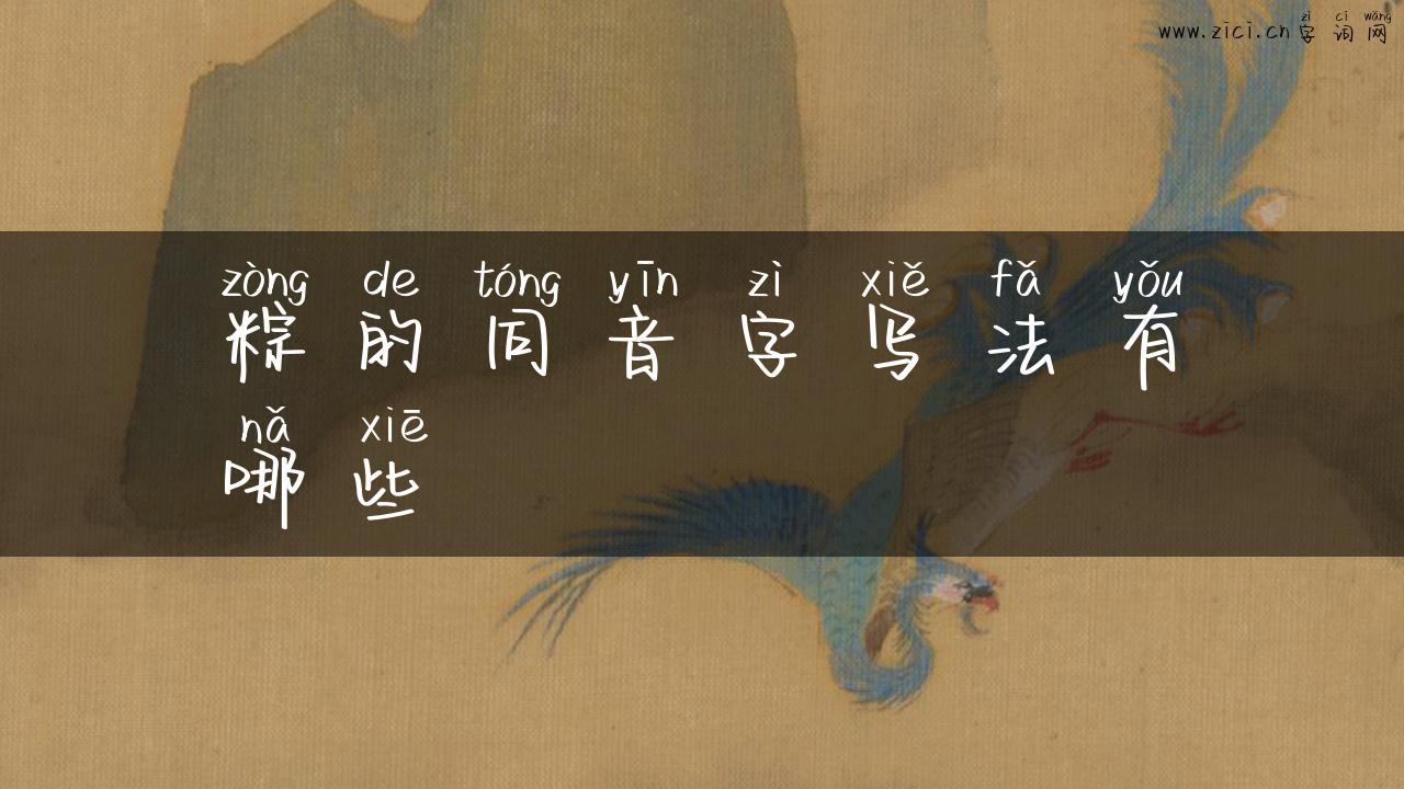 粽的同音字写法有哪些