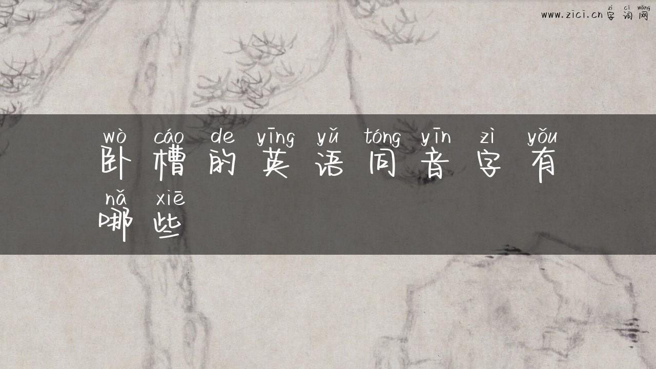 卧槽的英语同音字有哪些