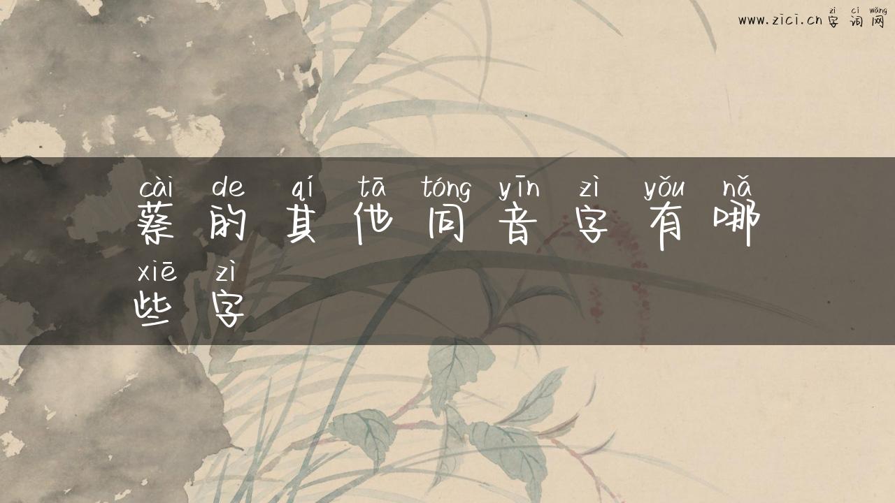蔡的其他同音字有哪些字
