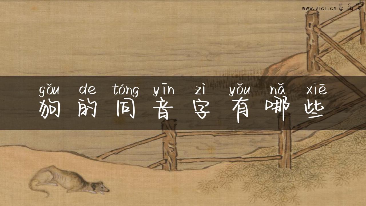 狗的同音字有哪些