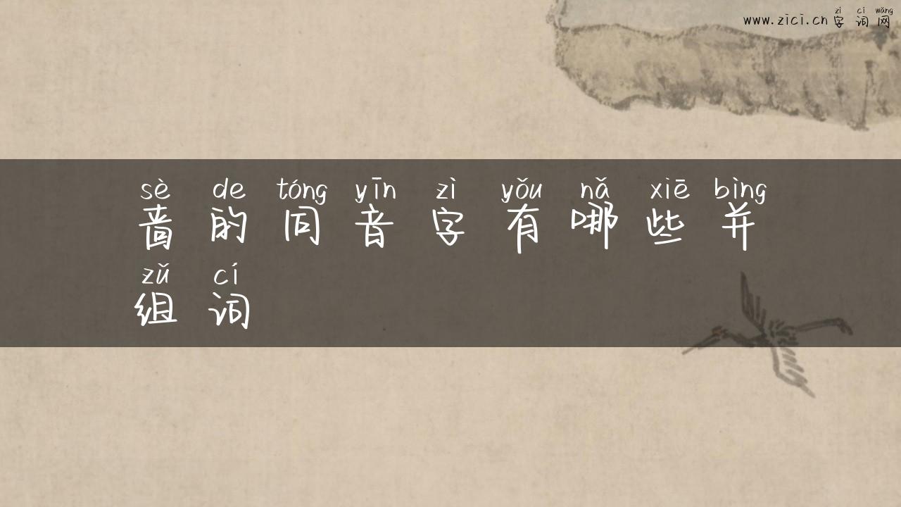啬的同音字有哪些并组词