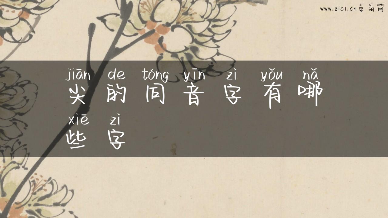 尖的同音字有哪些字