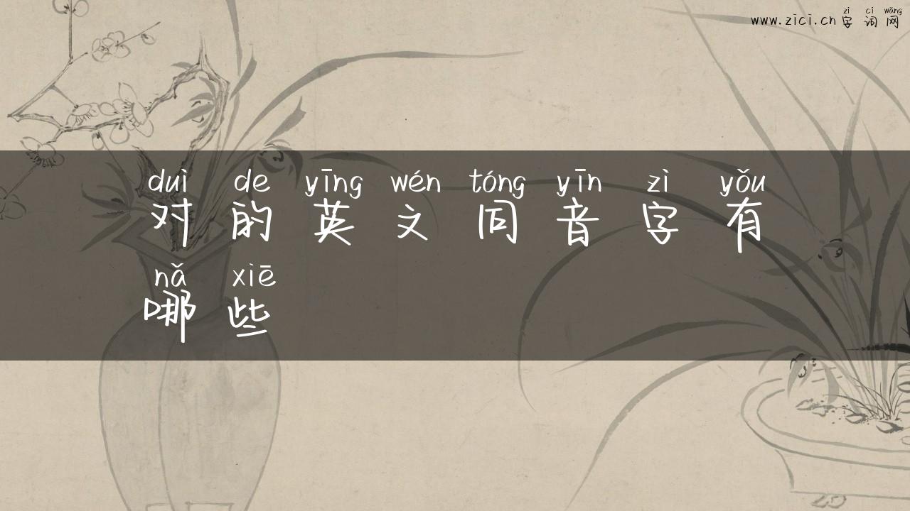 对的英文同音字有哪些
