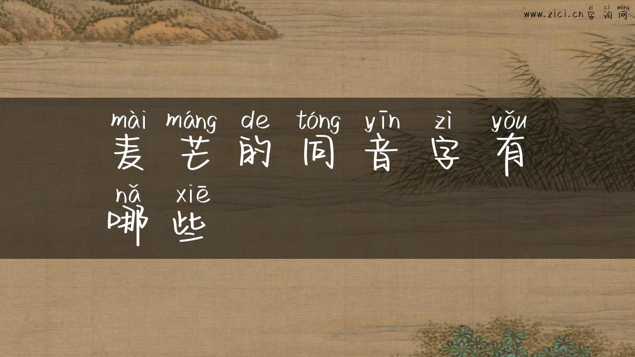 麦芒的同音字有哪些