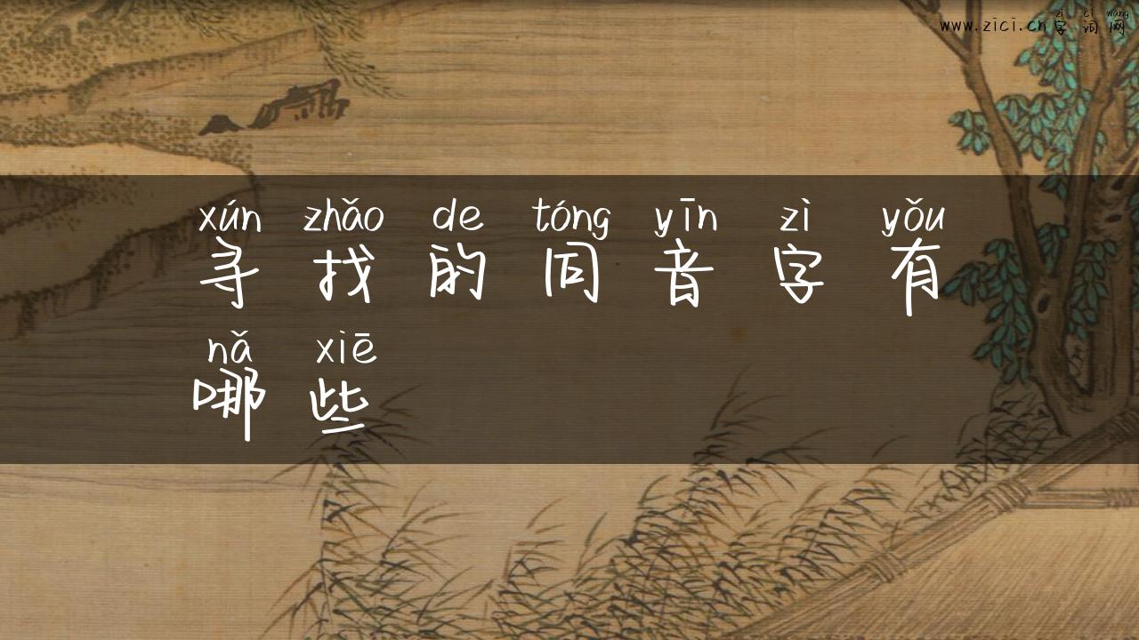 寻找的同音字有哪些
