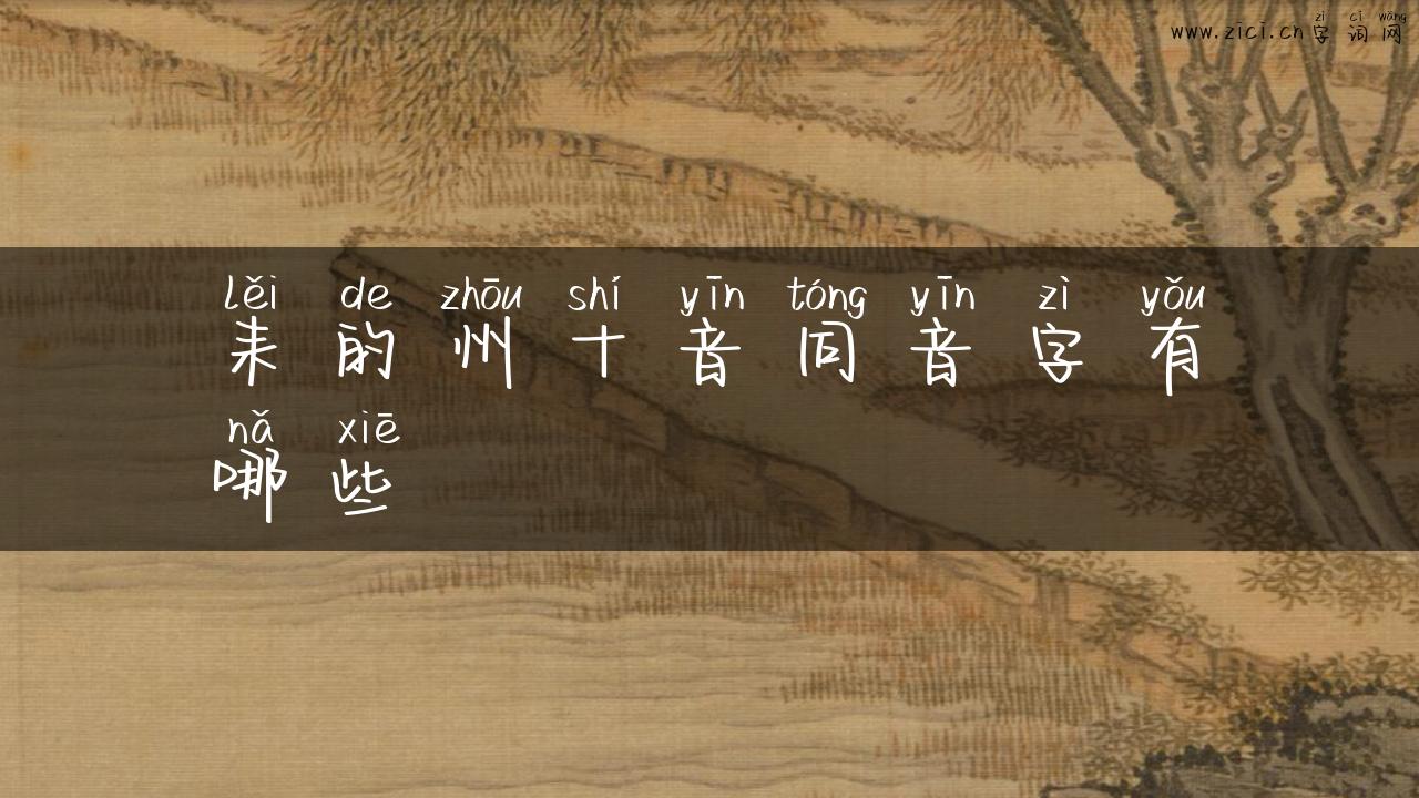 耒的州十音同音字有哪些