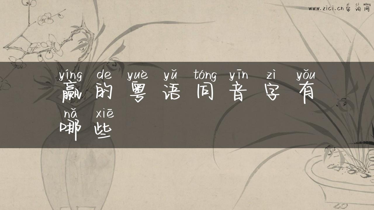 赢的粤语同音字有哪些