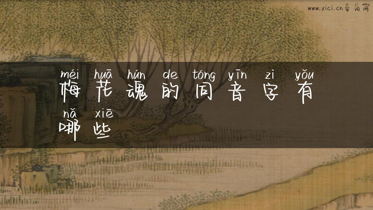 梅花魂的同音字有哪些