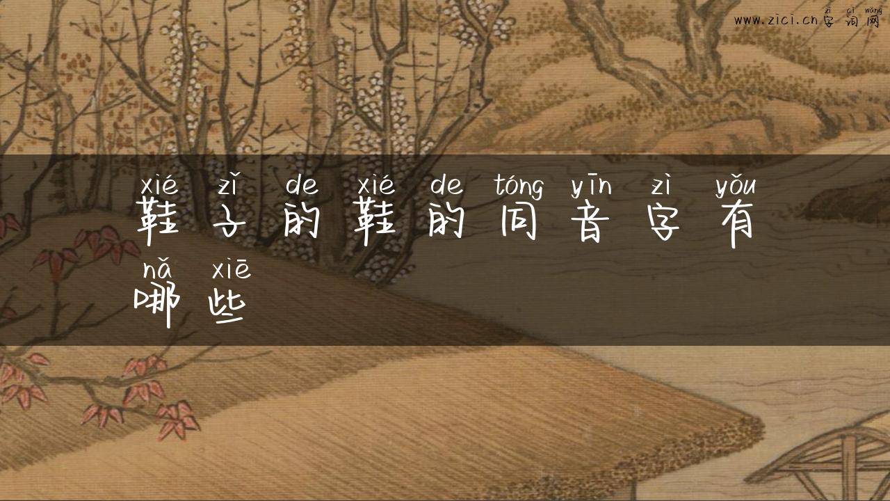 鞋子的鞋的同音字有哪些