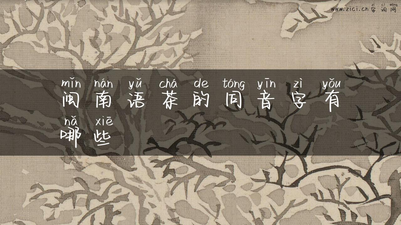 闽南语茶的同音字有哪些