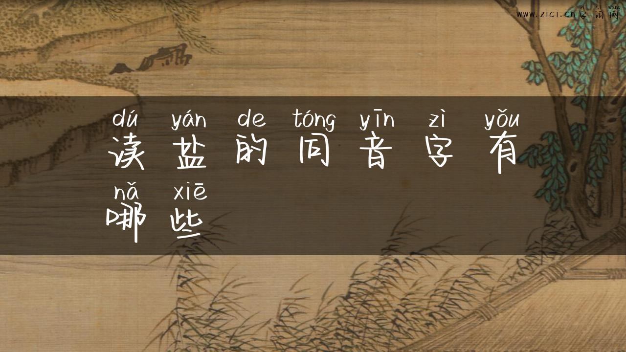 读盐的同音字有哪些
