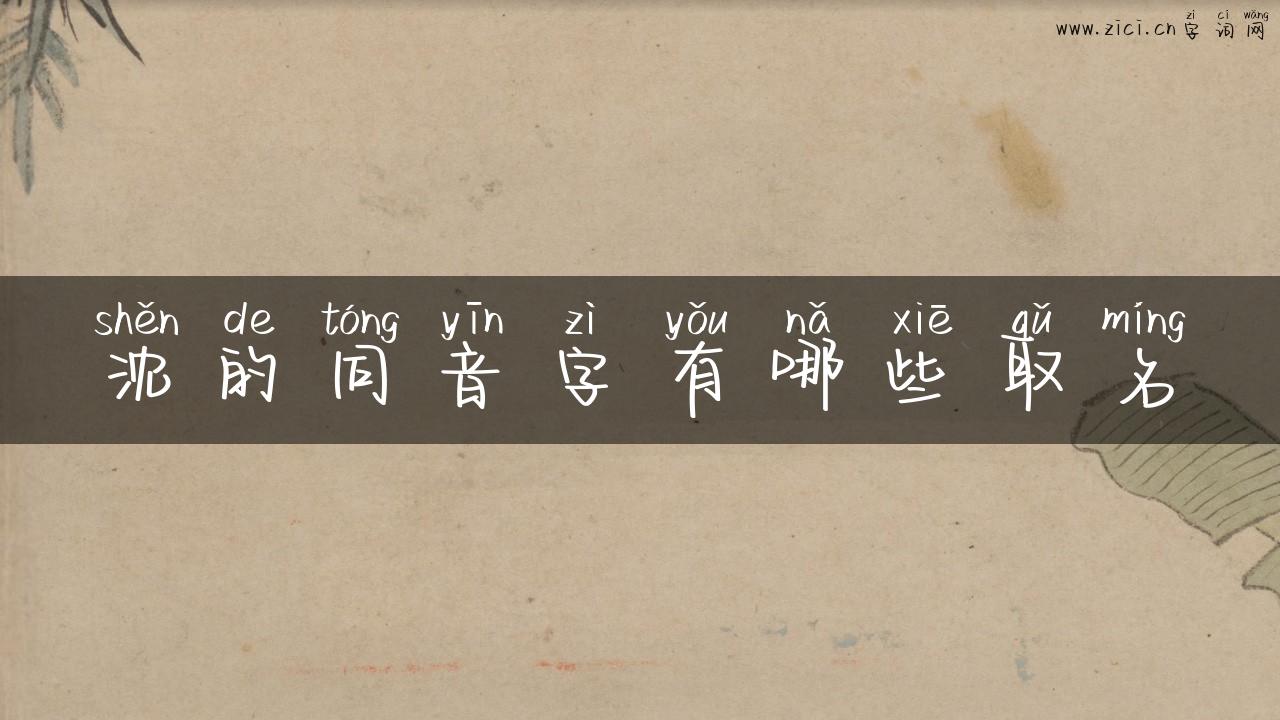 沈的同音字有哪些取名