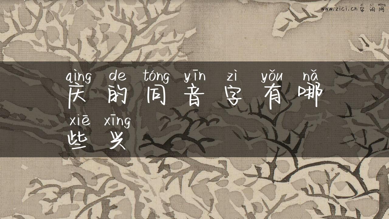 庆的同音字有哪些兴