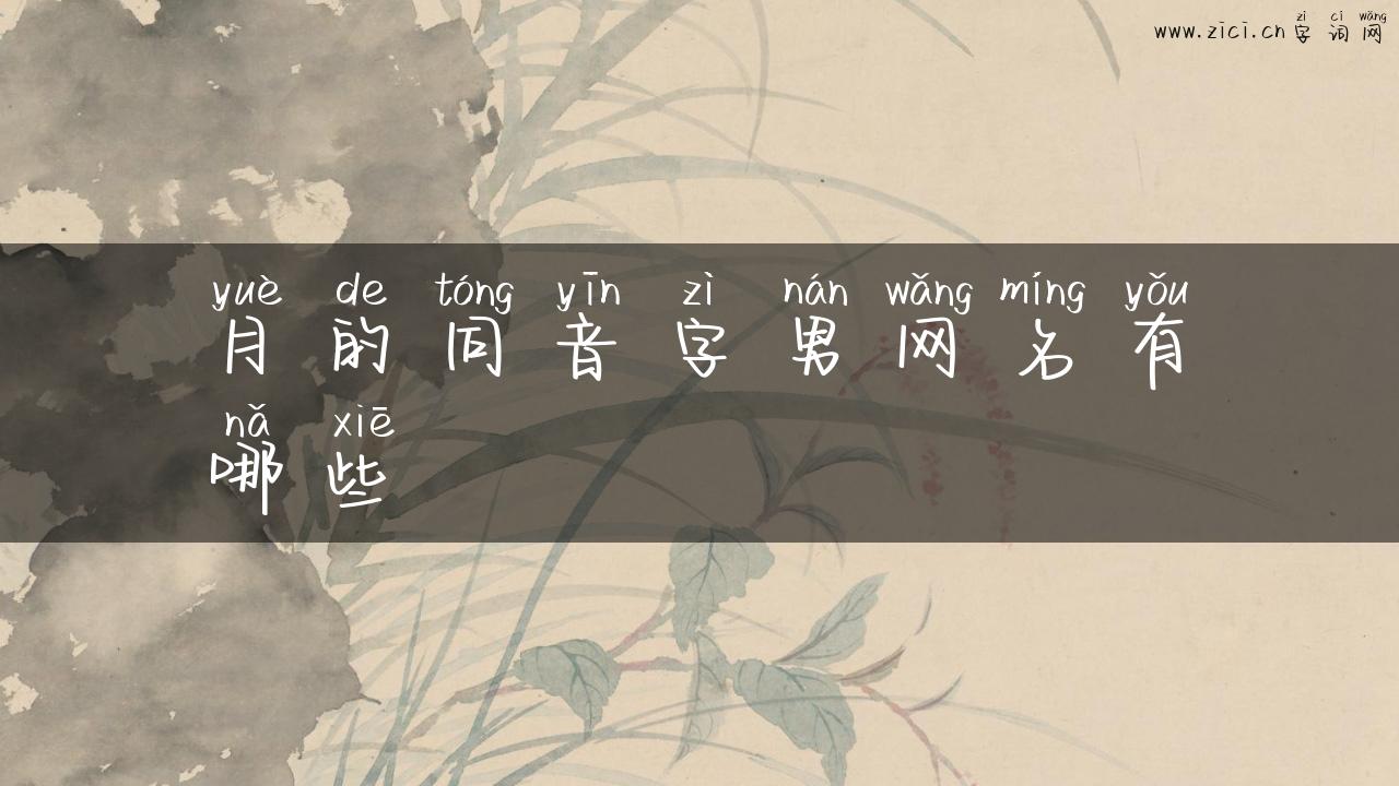 月的同音字男网名有哪些