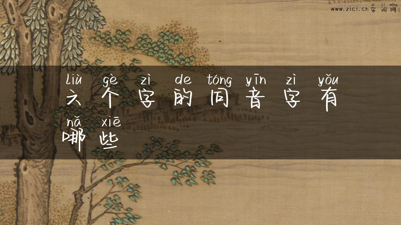 六个字的同音字有哪些