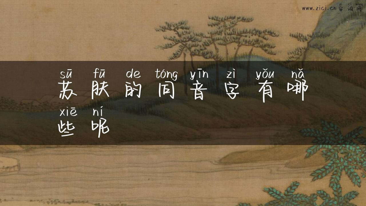 苏肤的同音字有哪些呢