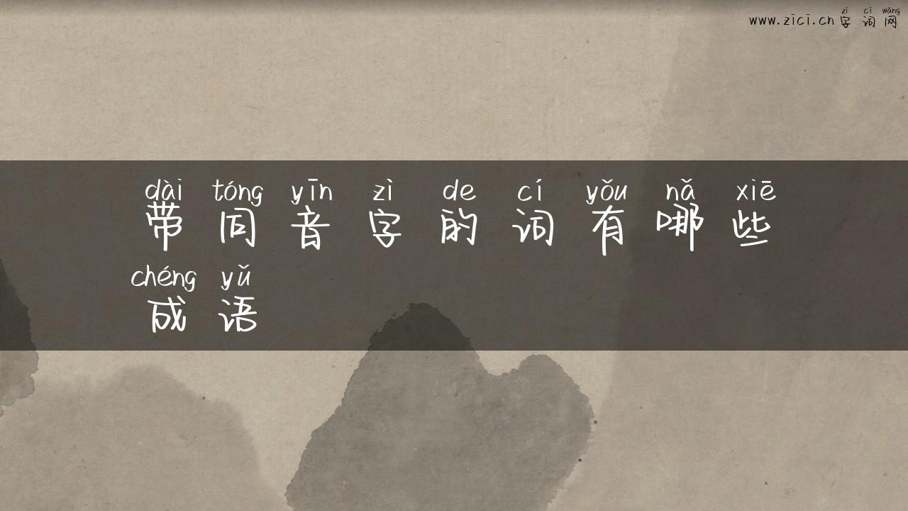 带同音字的词有哪些成语