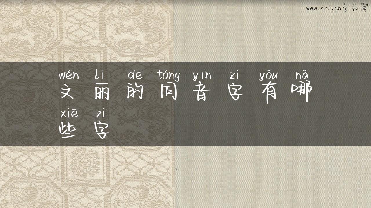文丽的同音字有哪些字