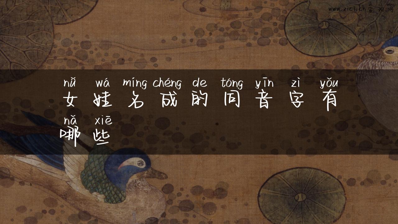 女娃名成的同音字有哪些