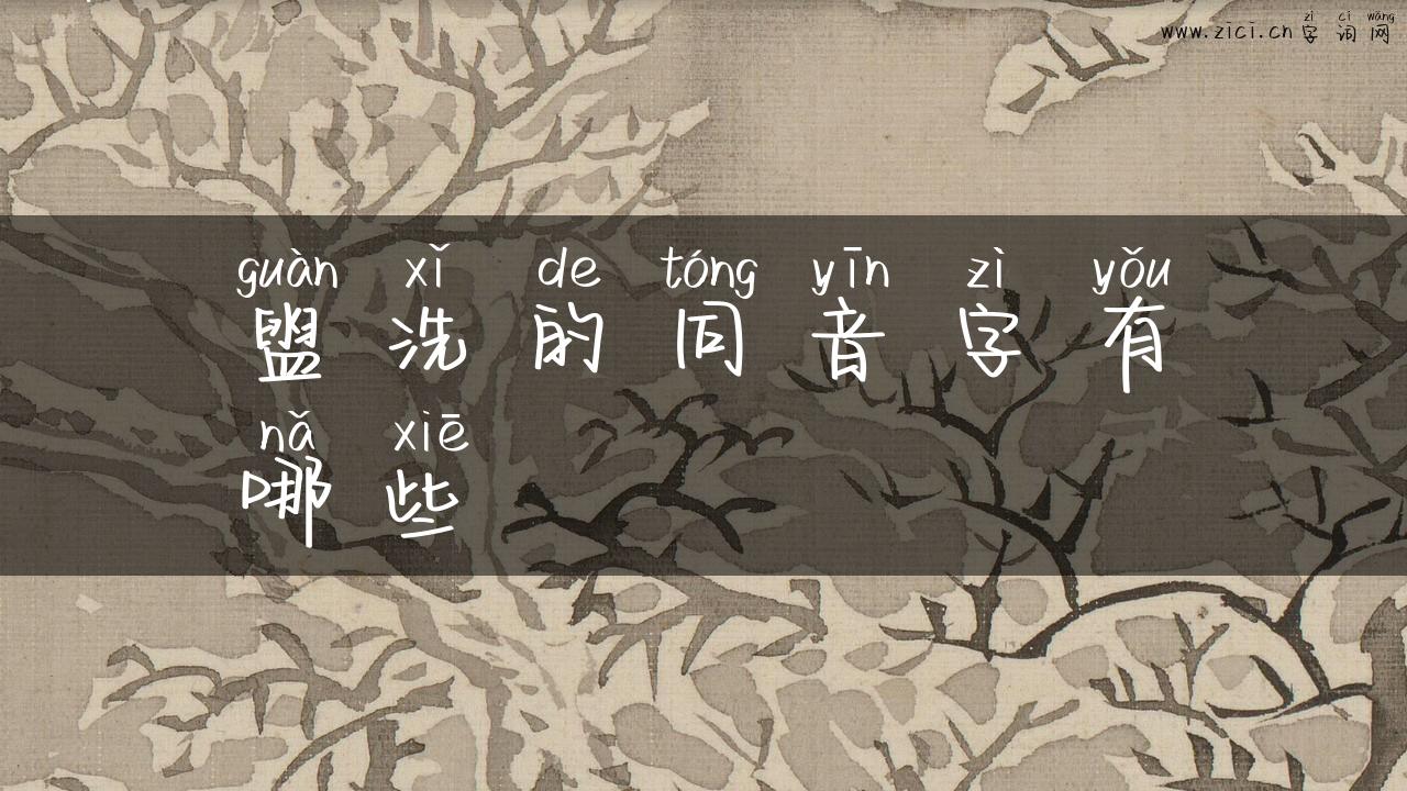 盥洗的同音字有哪些