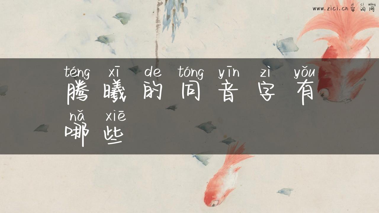 腾曦的同音字有哪些
