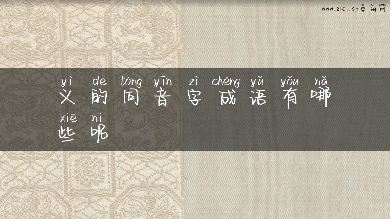 义的同音字成语有哪些呢