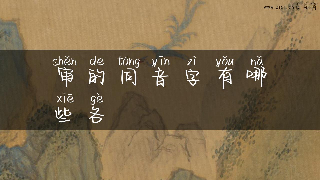 审的同音字有哪些各