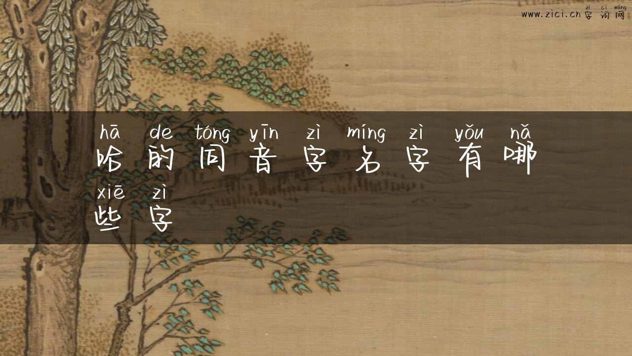 哈的同音字名字有哪些字