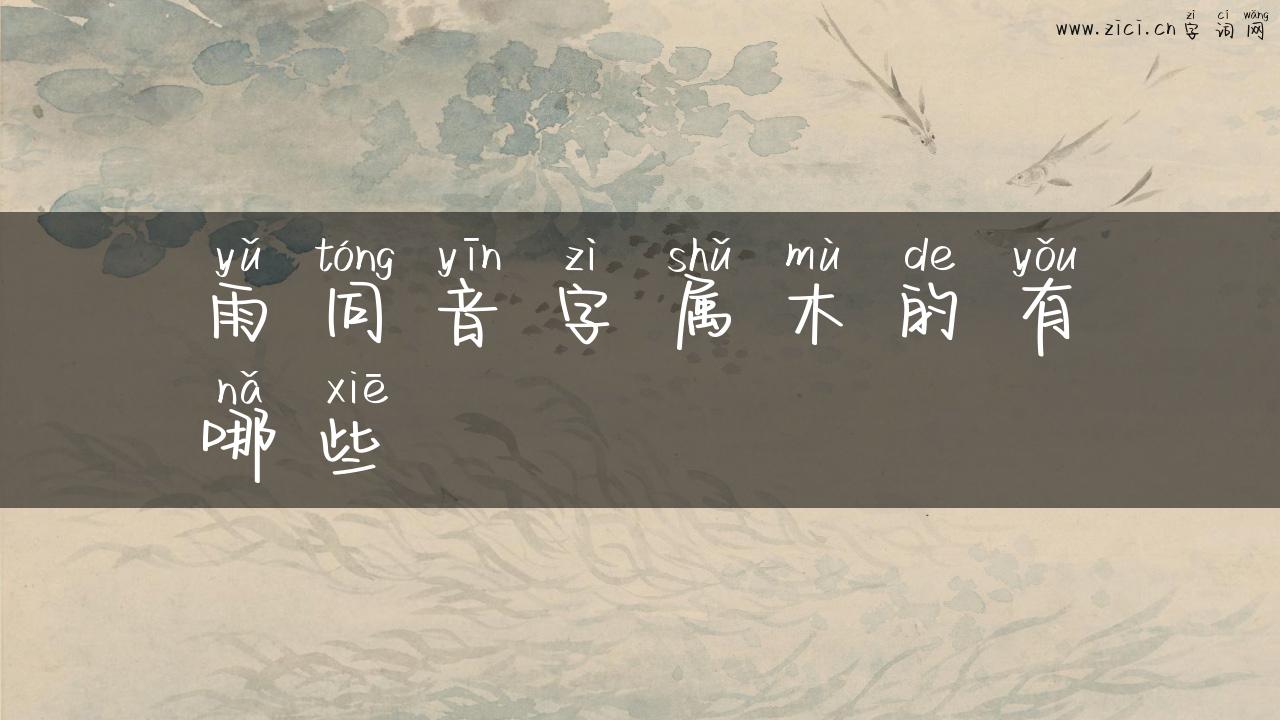 雨同音字属木的有哪些