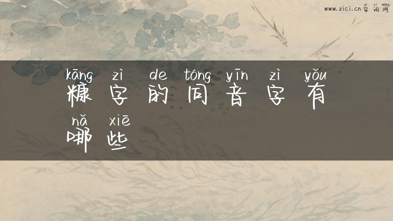 糠字的同音字有哪些