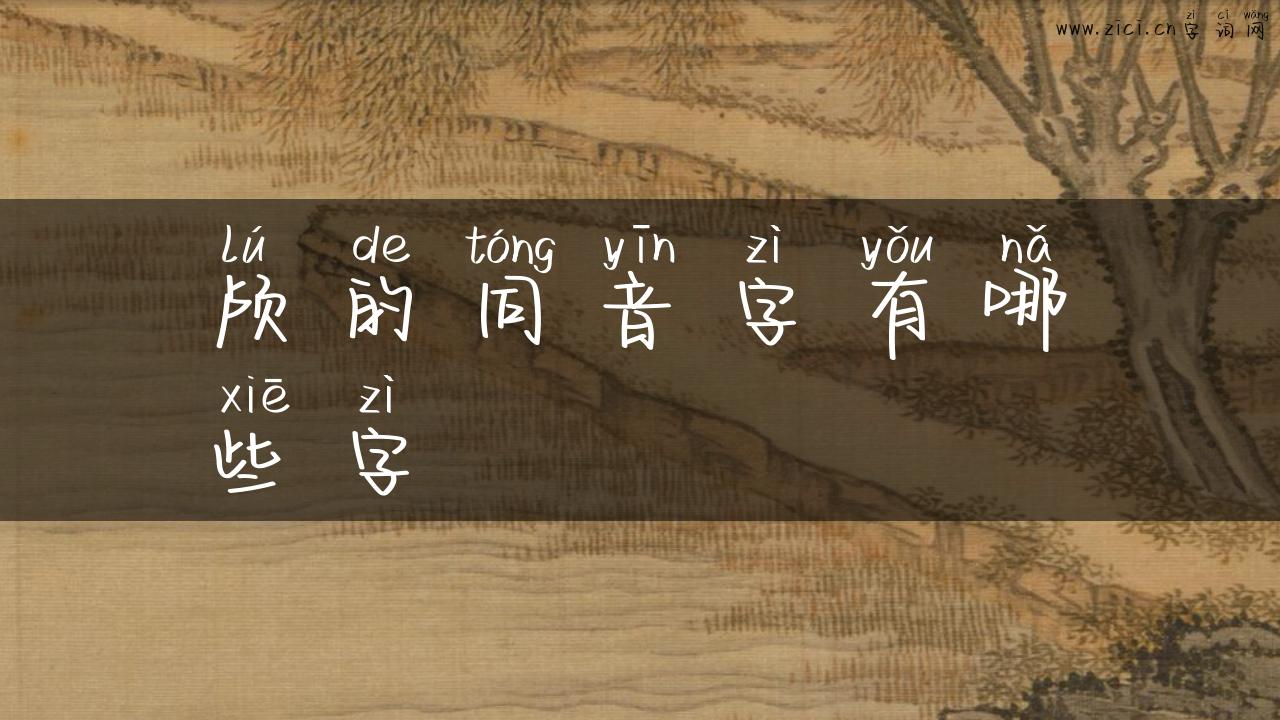 颅的同音字有哪些字