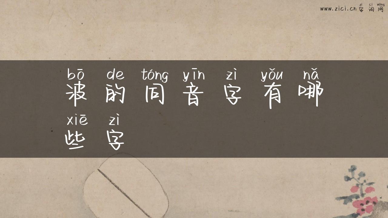 波的同音字有哪些字