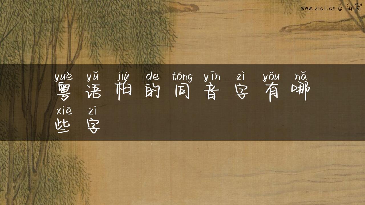 粤语桕的同音字有哪些字