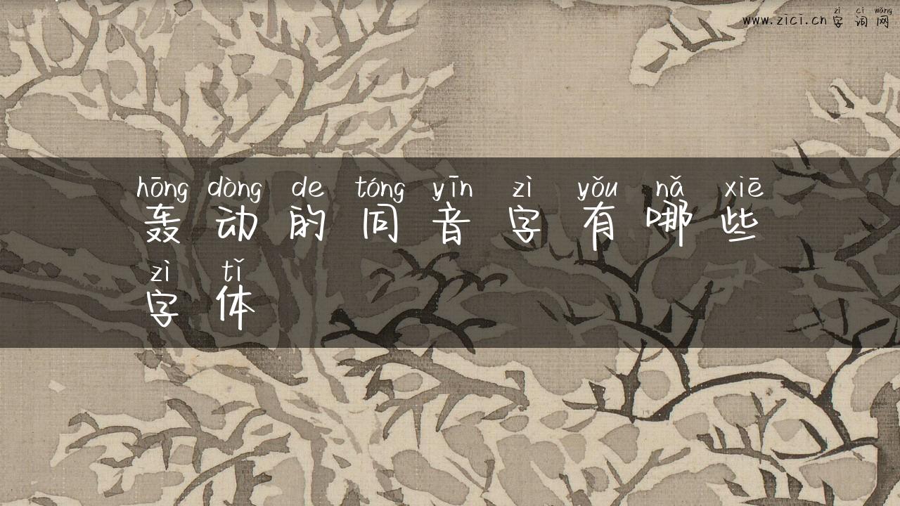 轰动的同音字有哪些字体