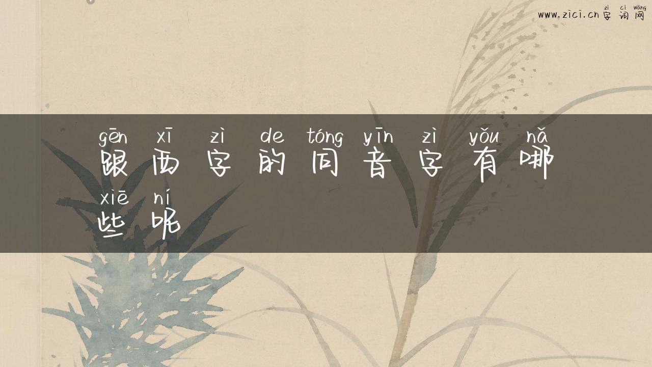 跟西字的同音字有哪些呢