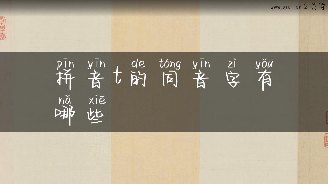 拼音t的同音字有哪些