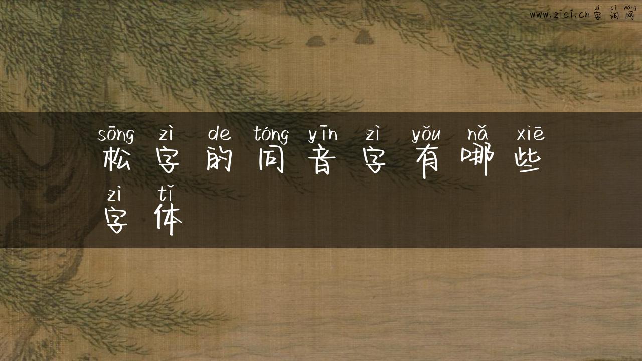 松字的同音字有哪些字体