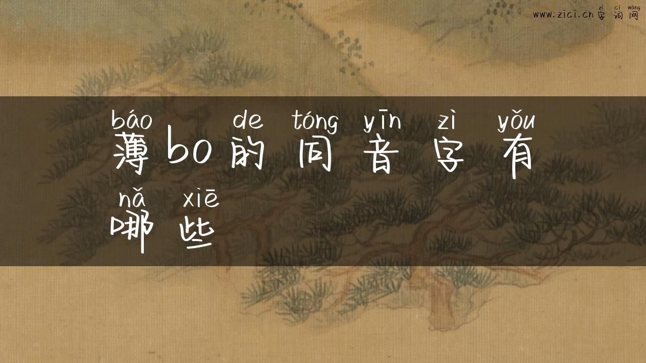 薄bo的同音字有哪些