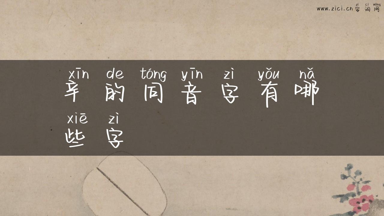 辛的同音字有哪些字