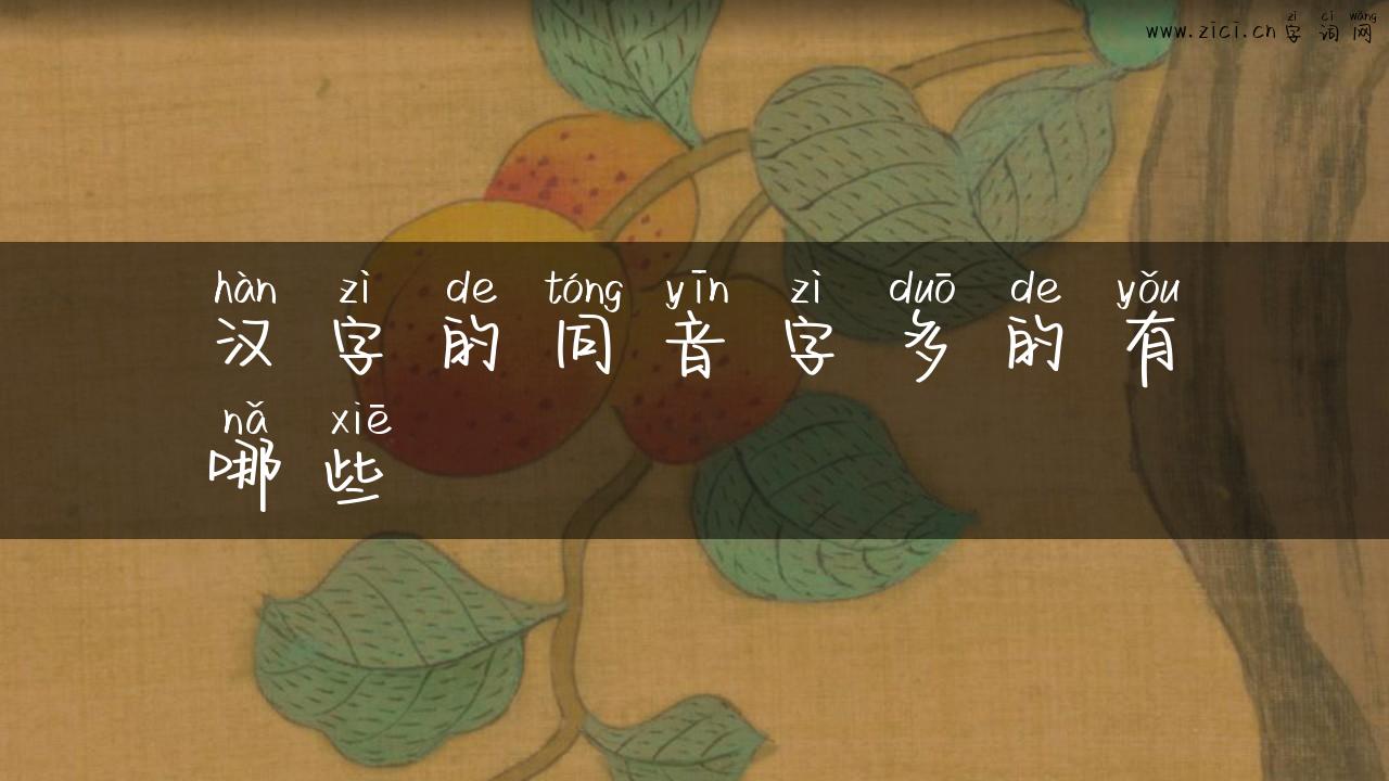 汉字的同音字多的有哪些