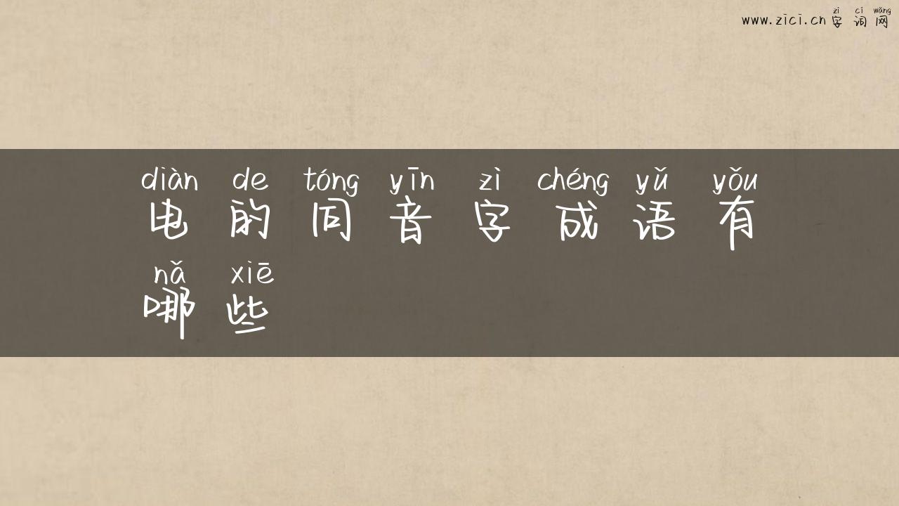 电的同音字成语有哪些
