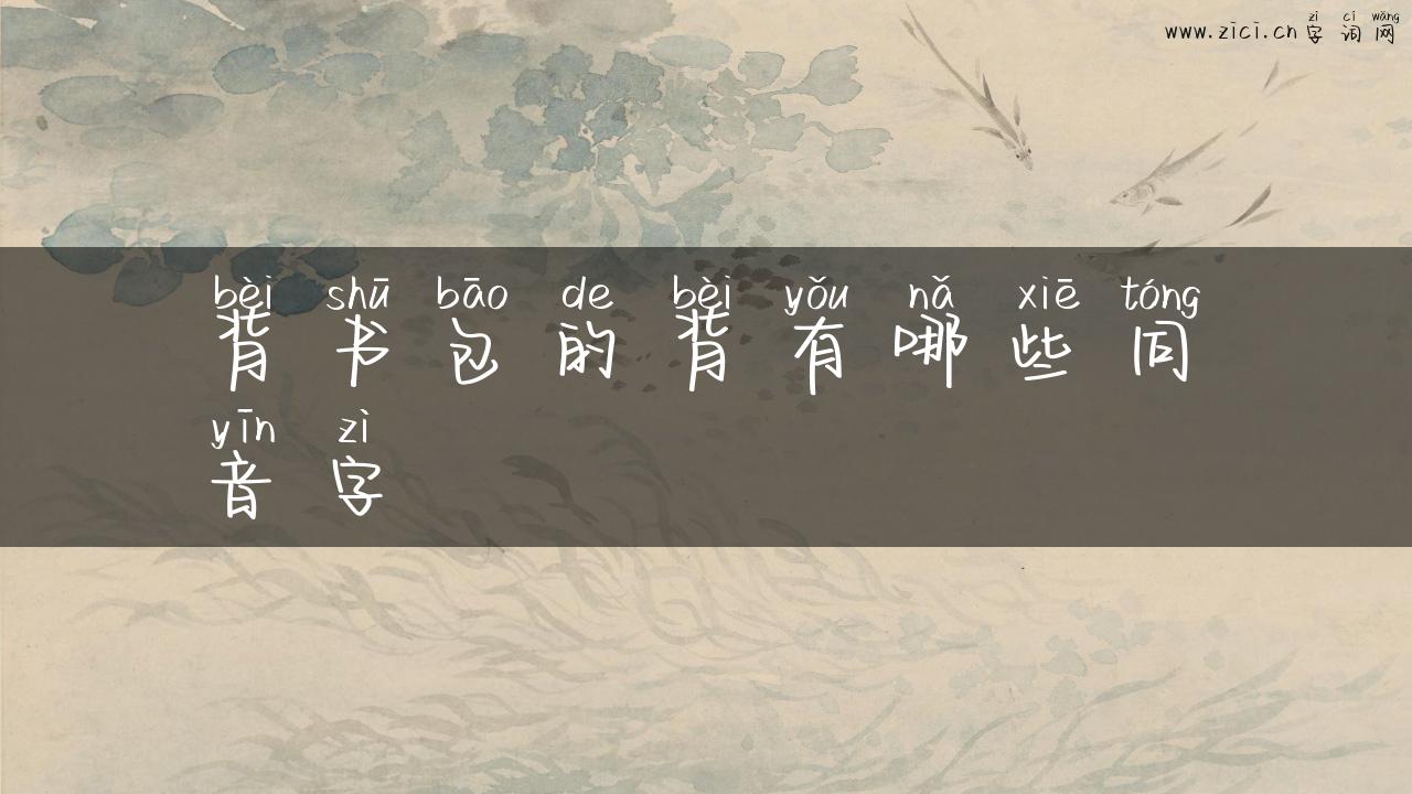 背书包的背有哪些同音字