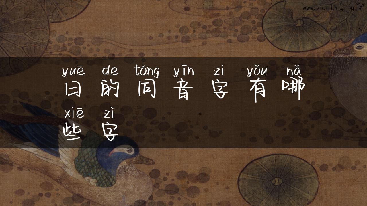 曰的同音字有哪些字