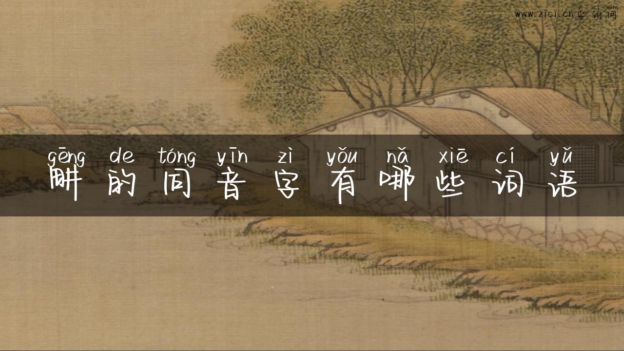 畊的同音字有哪些词语