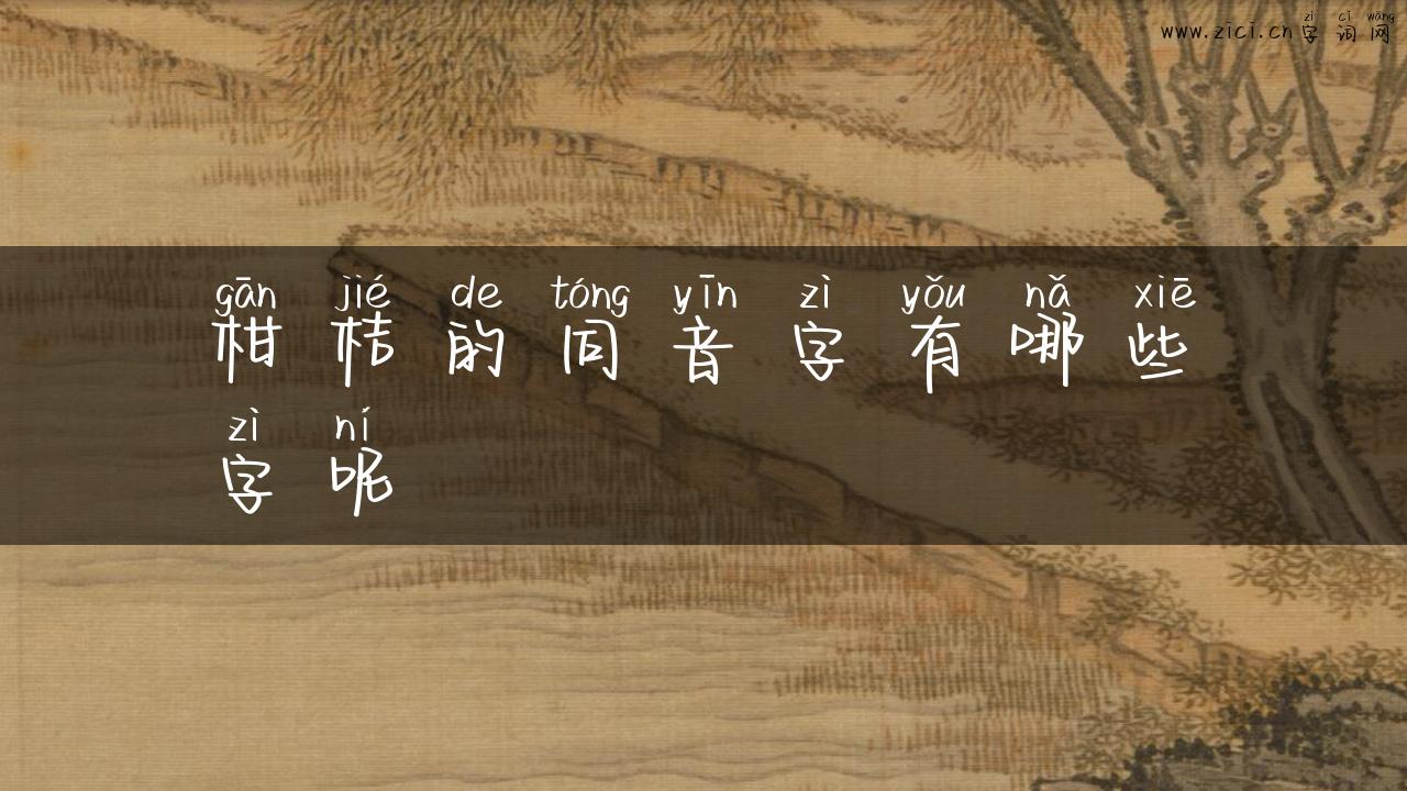 柑桔的同音字有哪些字呢