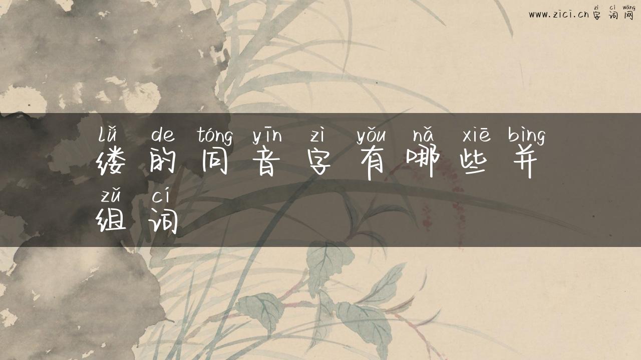 缕的同音字有哪些并组词