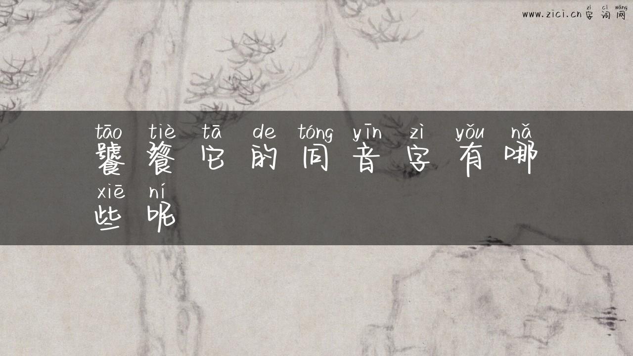 饕餮它的同音字有哪些呢