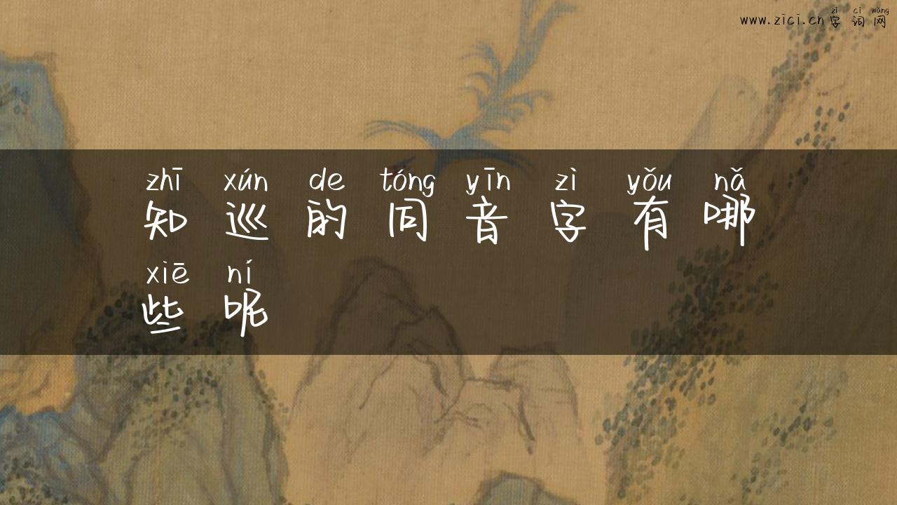 知巡的同音字有哪些呢